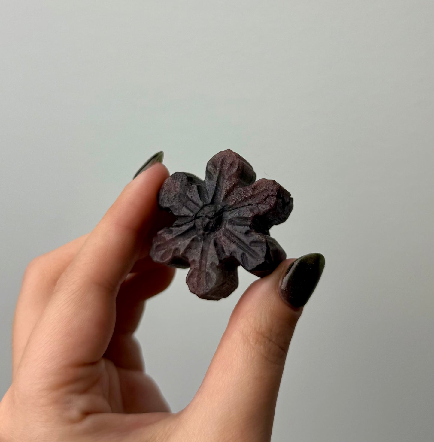 Garnet snowflake carving