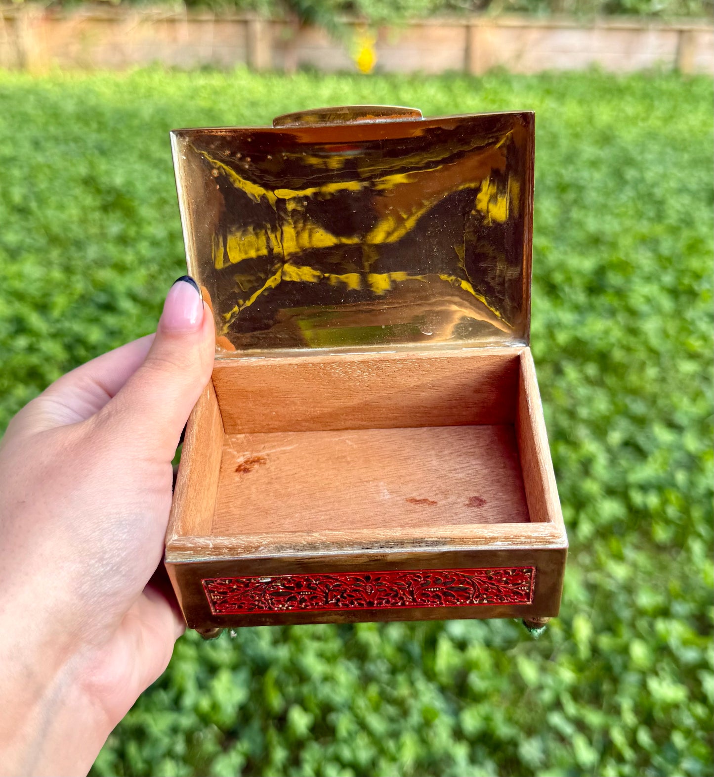 Metal wood trinket box thrifted find