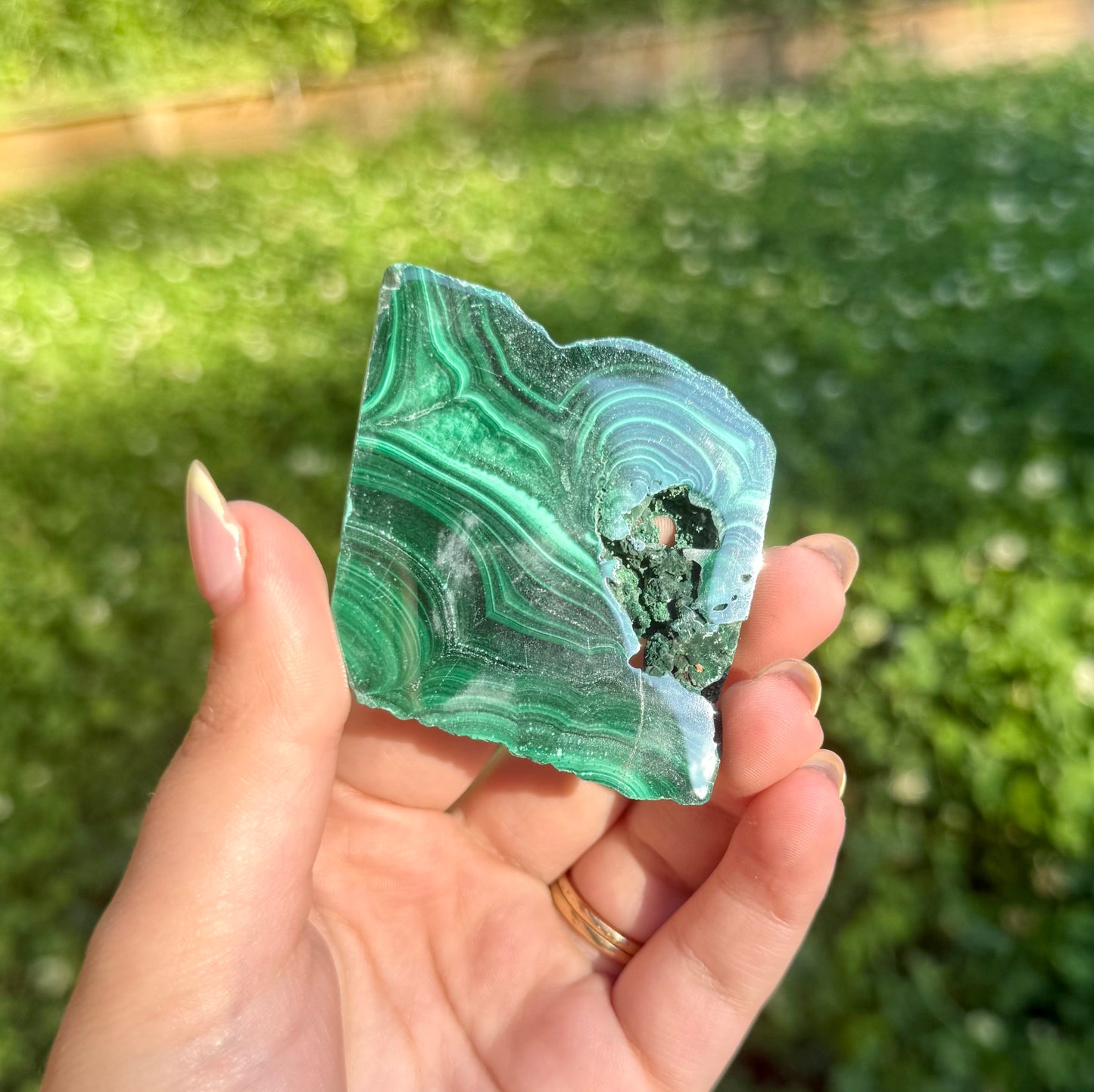 Malachite slab