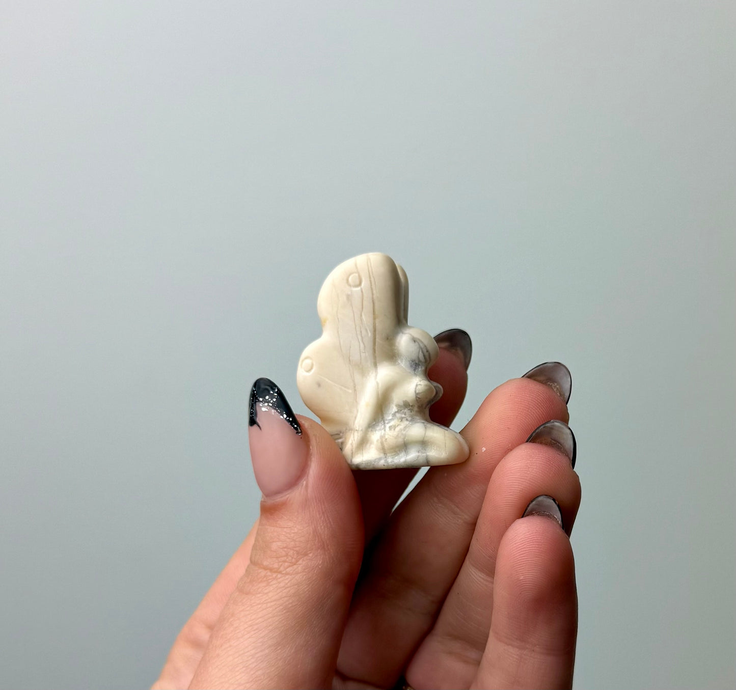 Howlite fairy carving