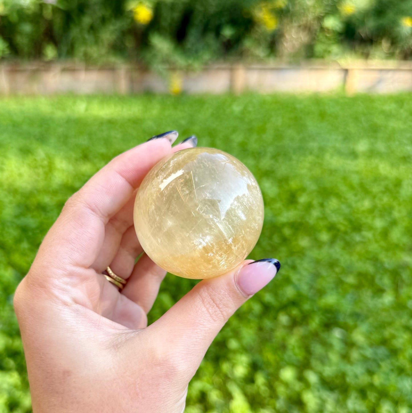 Honey calcite sphere