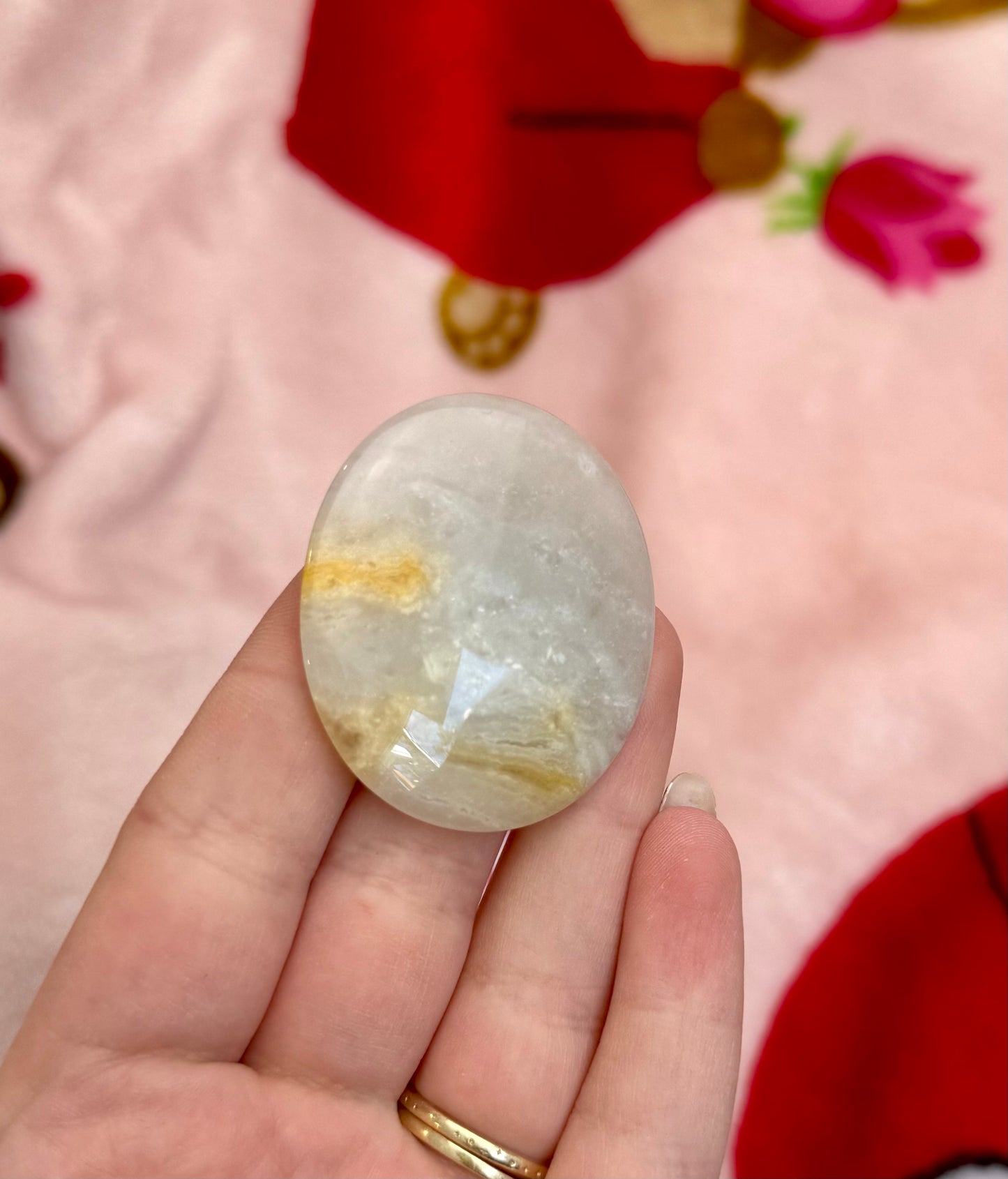 Flower agate flat stone