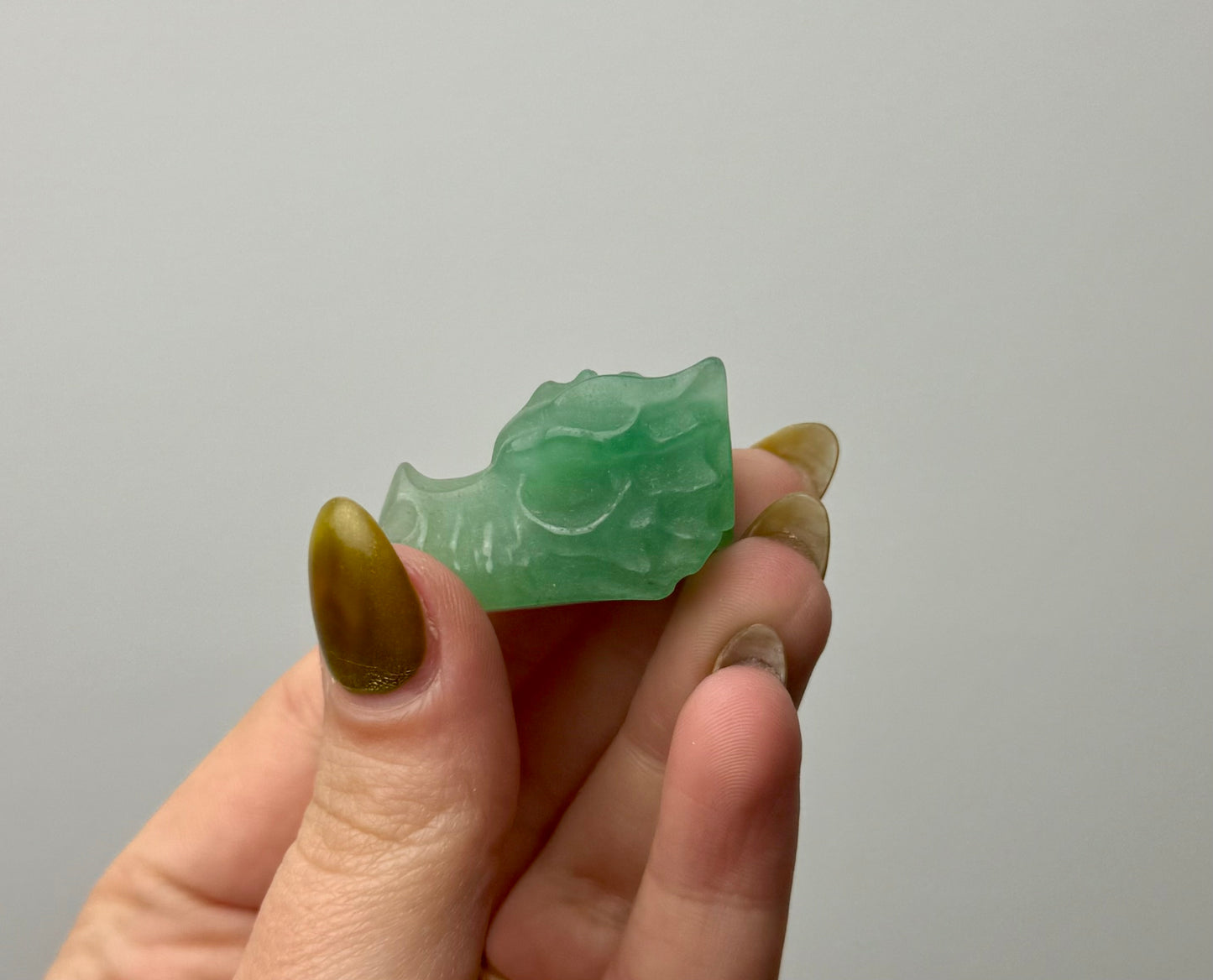 Green aventurine dragon head