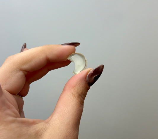 Heat treated citrine mini moon carving