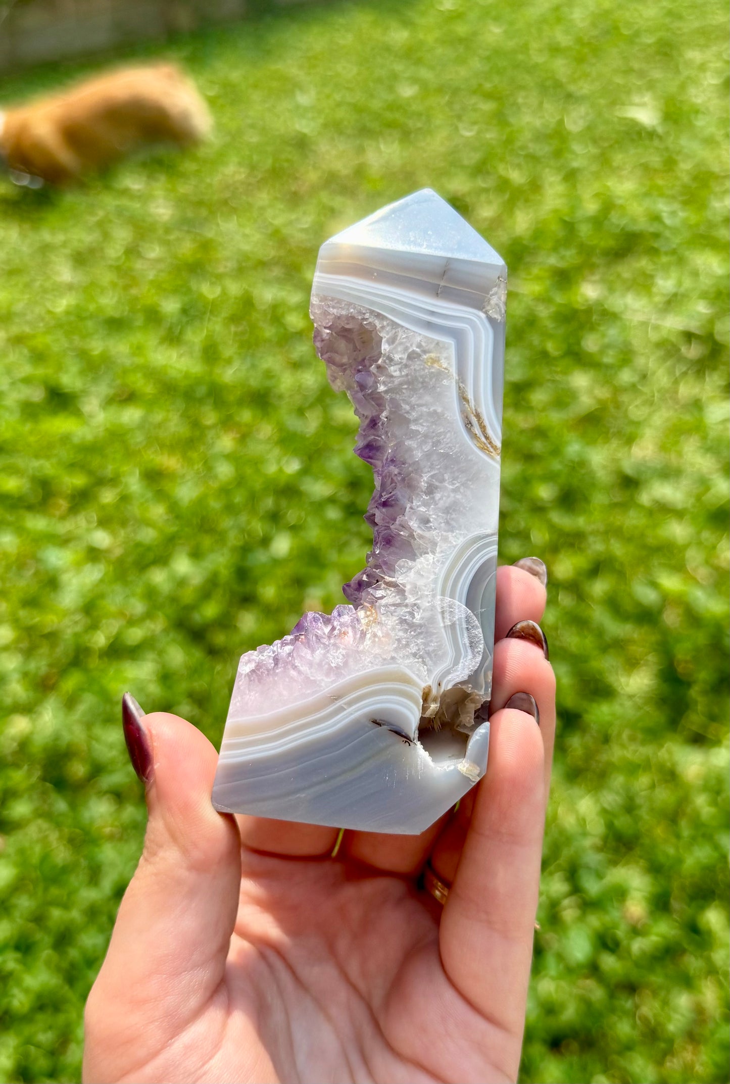 Amethyst agate tower