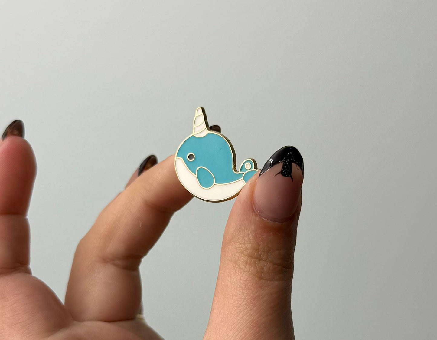 Narwhal enamel pin