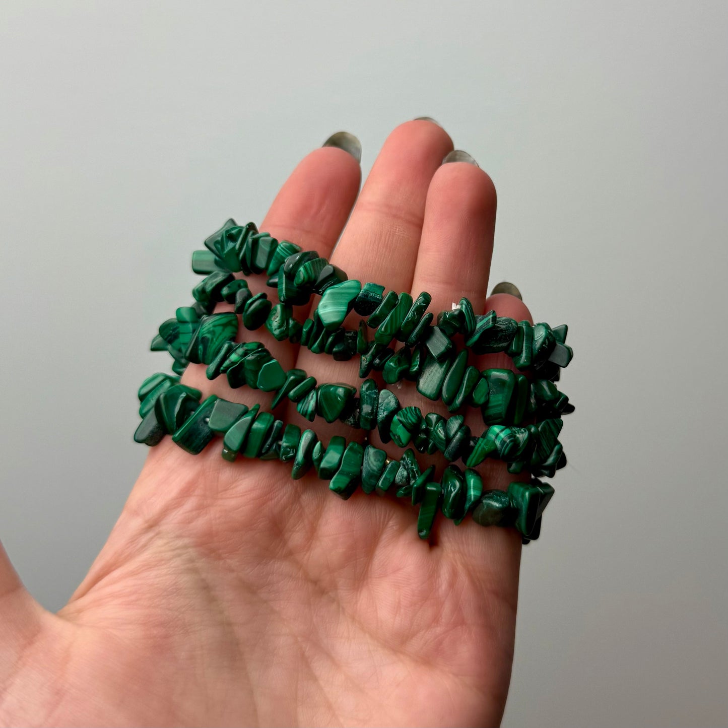 Malachite chip bracelets