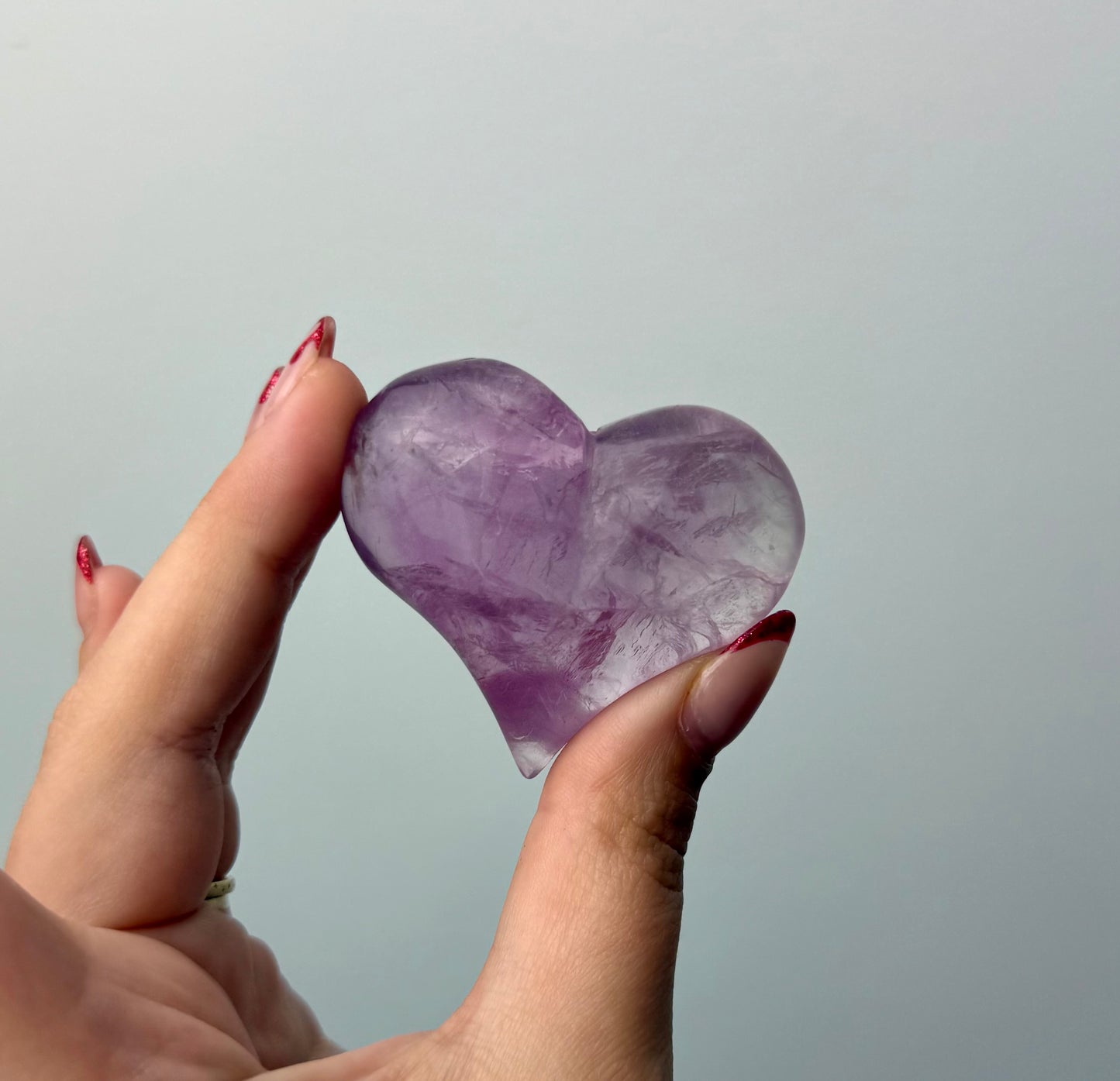 Fluorite heart carving