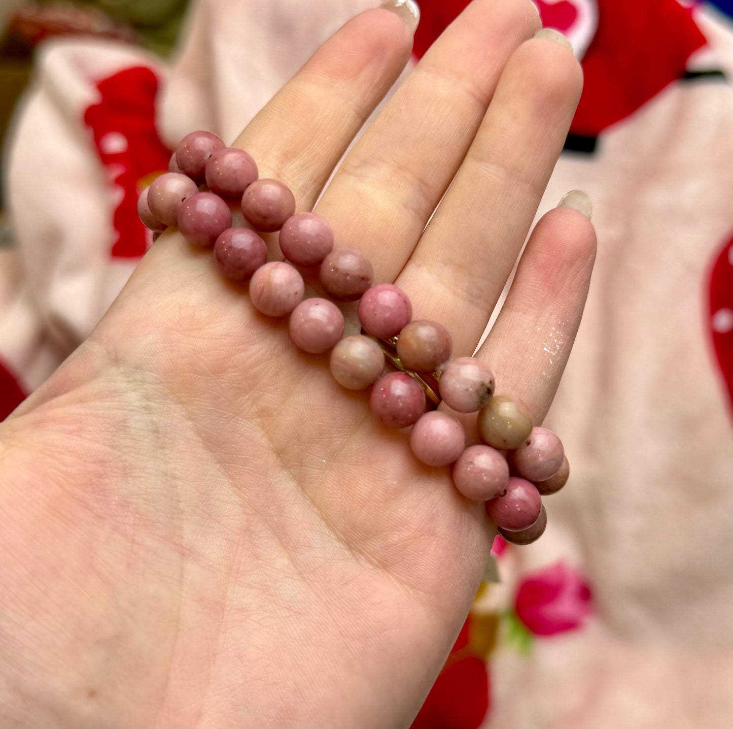 Pink petrified wood bracelets 