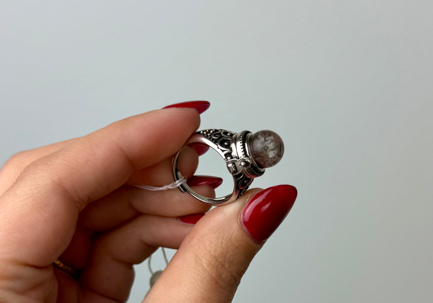 Garden Quartz locket adjustable ring