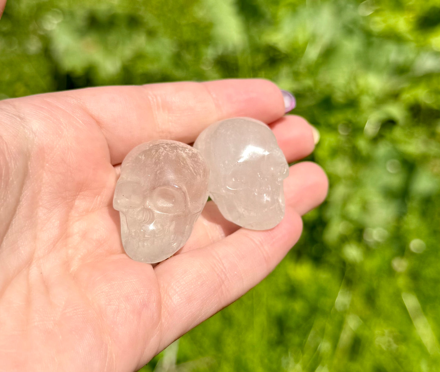 Quartz skull carvings