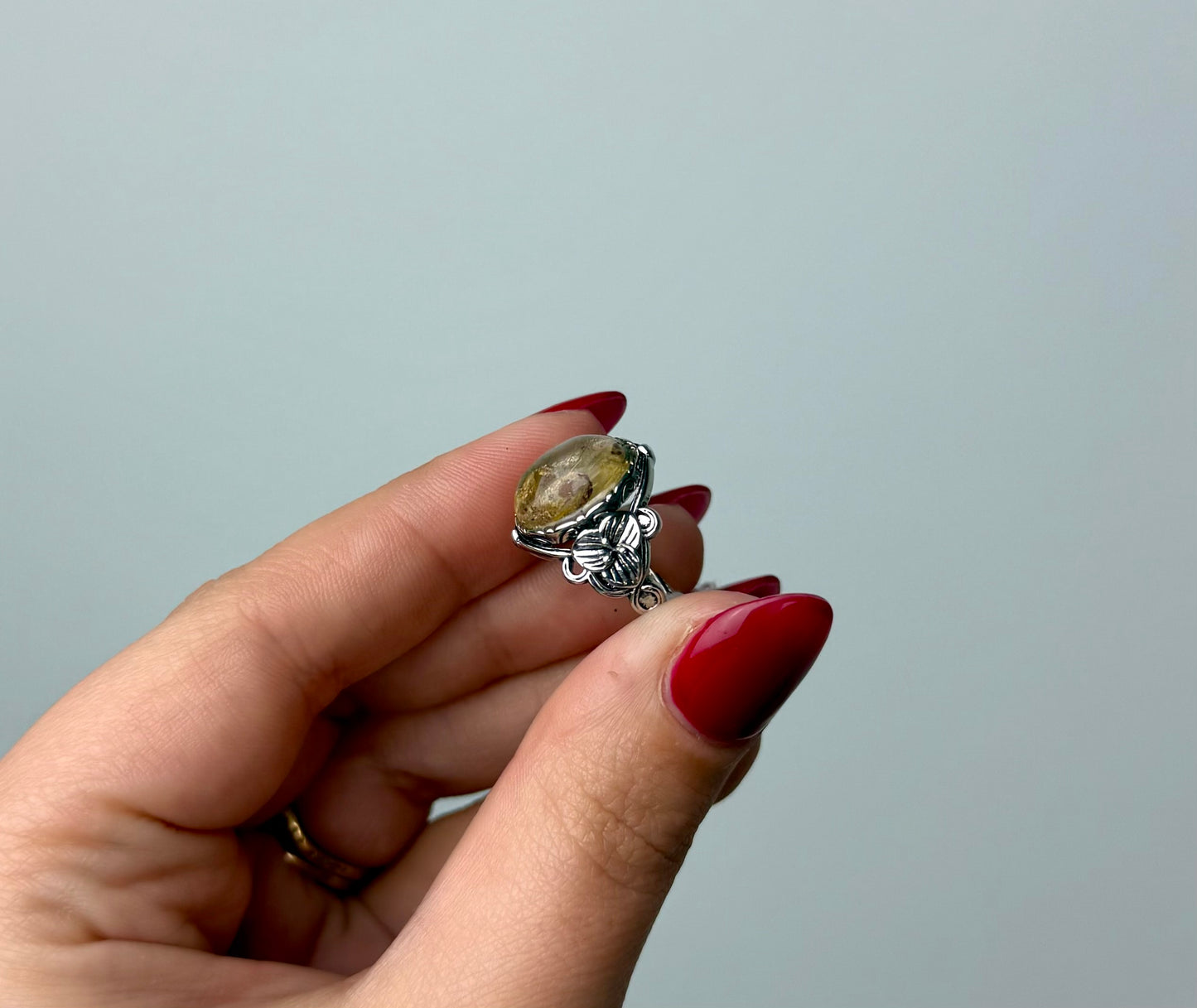 Rutile Quartz adjustable ring