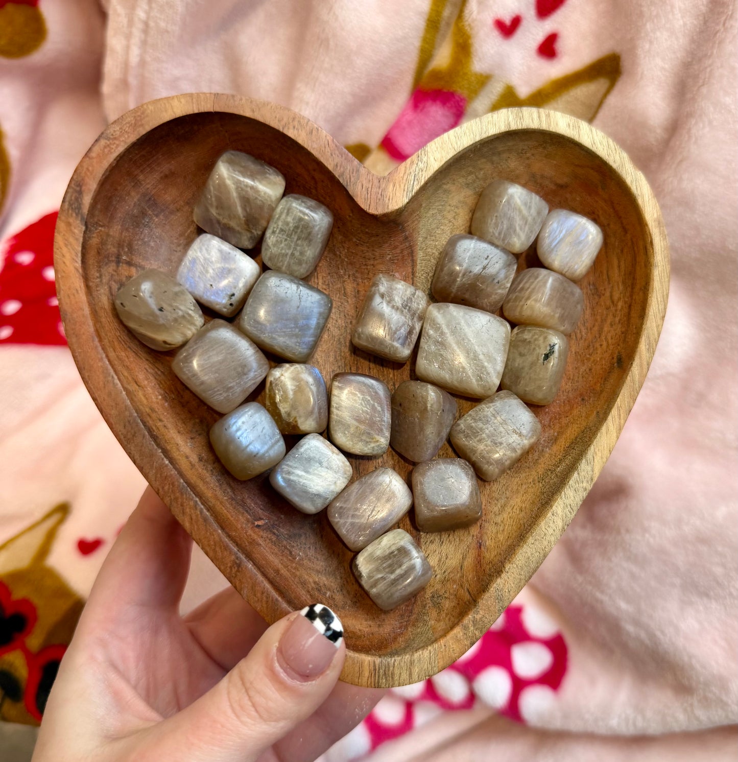 Blue moonstone tumbles