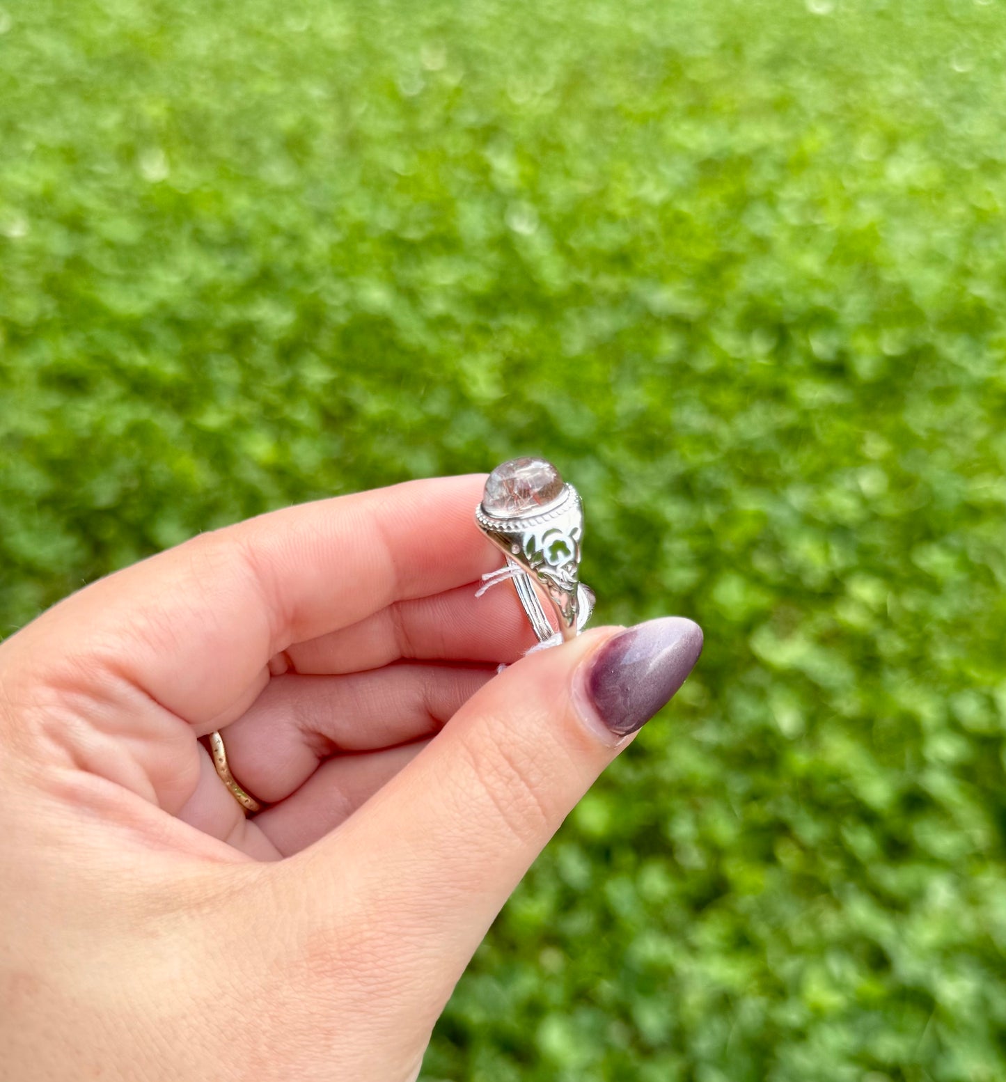 Rutile Quartz adjustable ring
