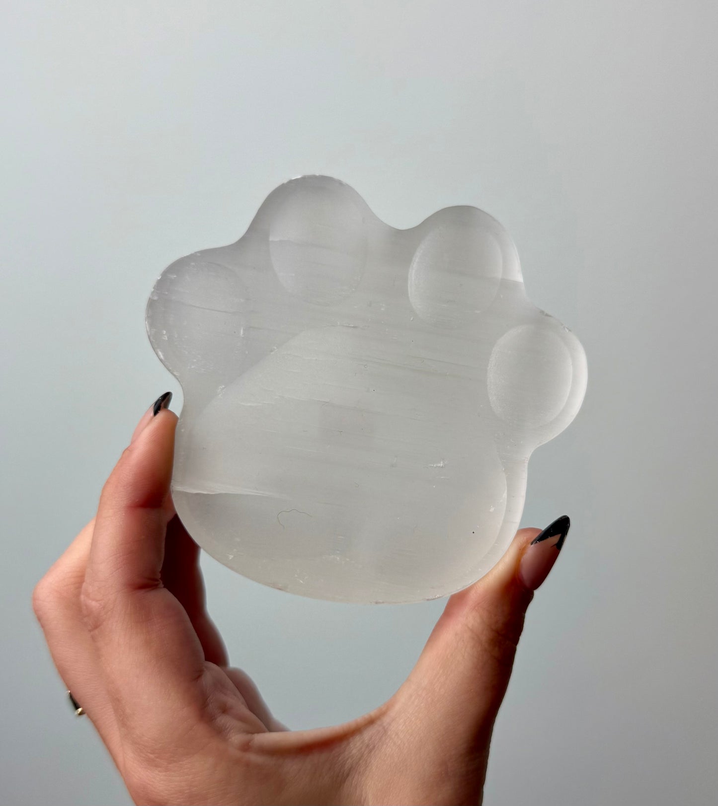 Satin spar paw bowl