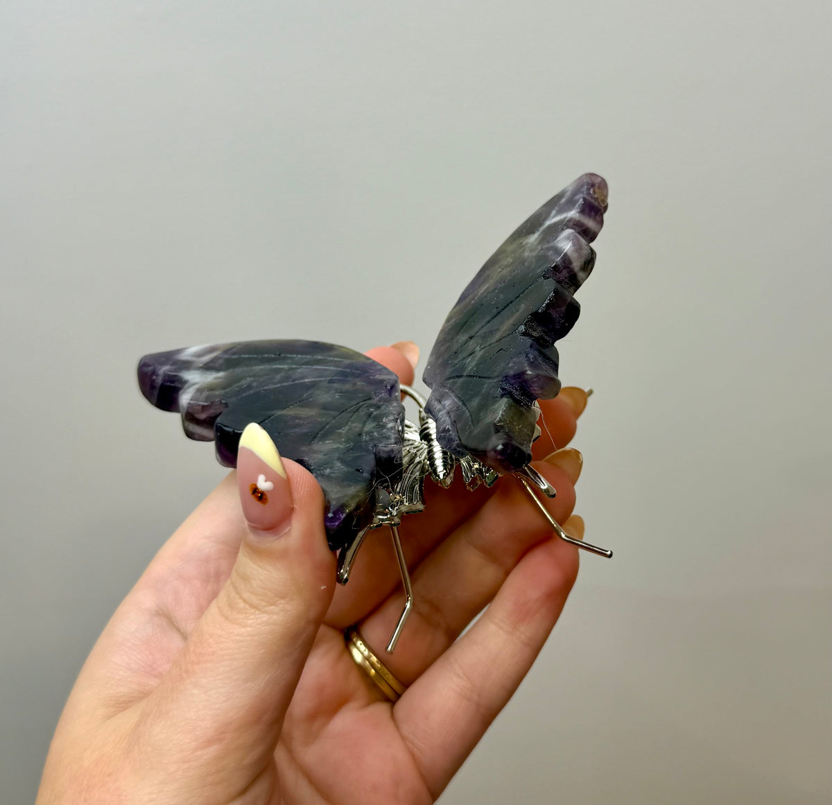 Amethyst butterfly carving