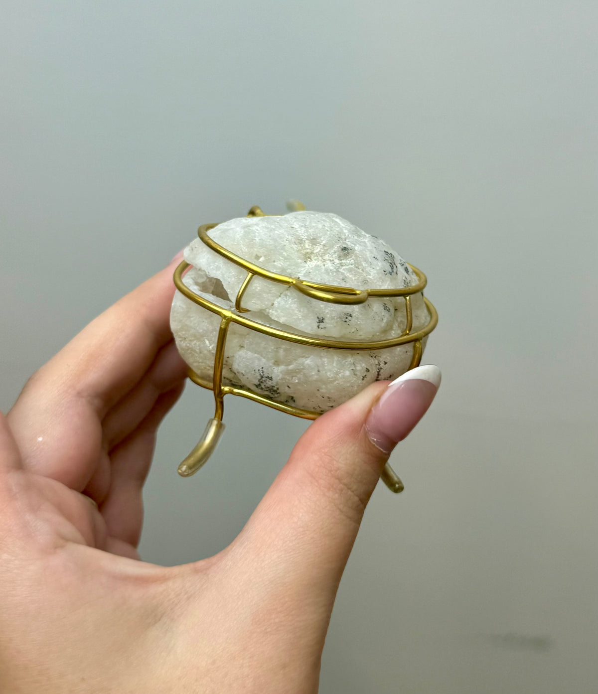 Quartz geode jewelry box