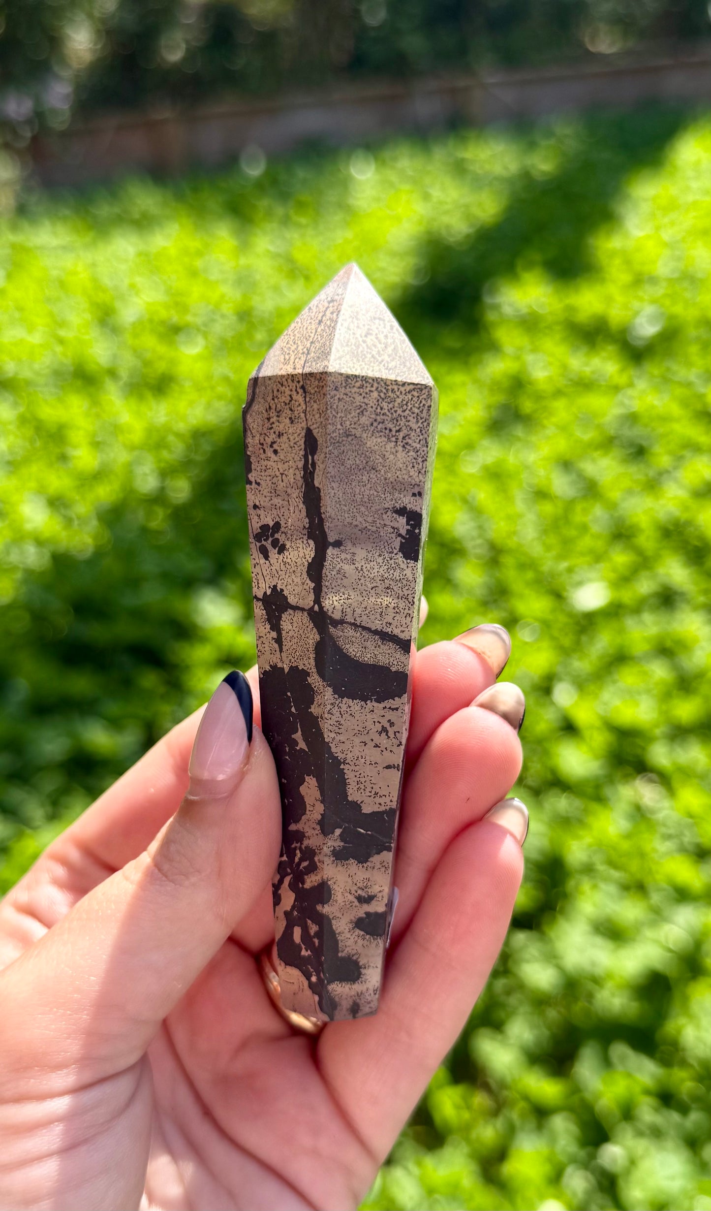 Picture jasper wand on stand