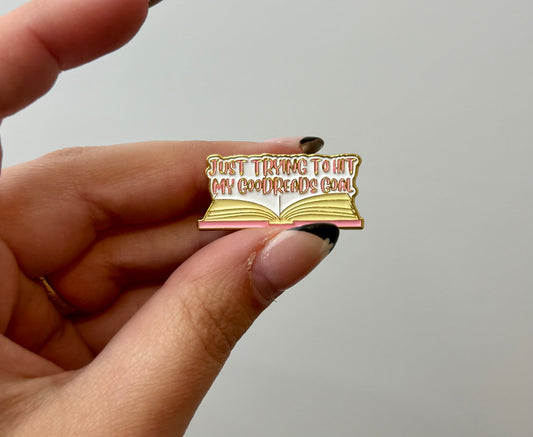 Reading goal enamel pin