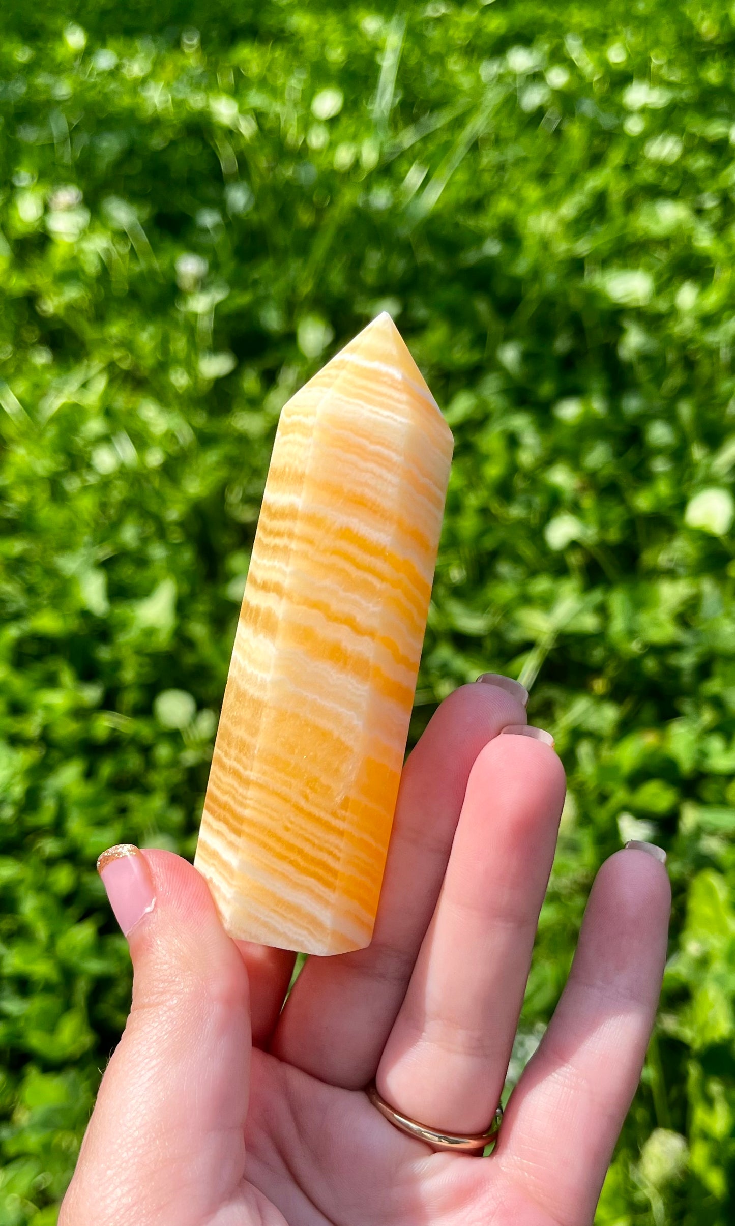 Orange calcite tower