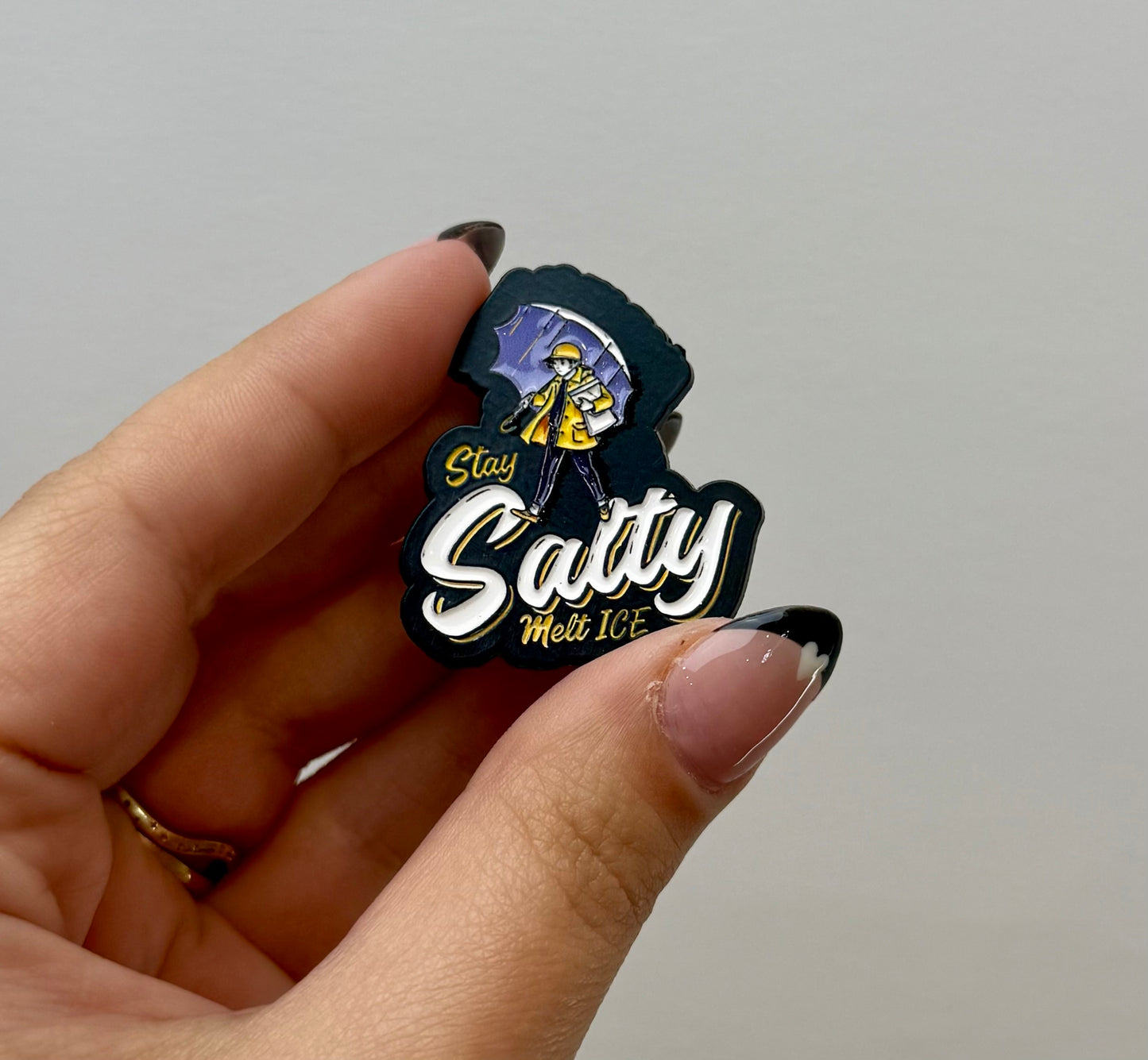 Stay salty enamel pin