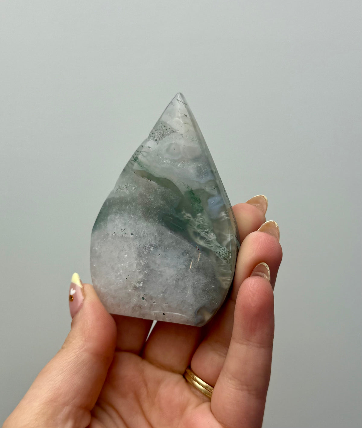 Moss agate tear freeform