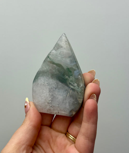 Moss agate tear freeform