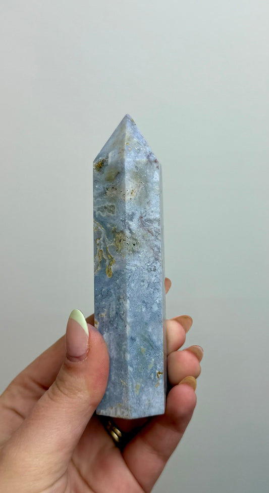 Imperfect pastel moss agate tower
