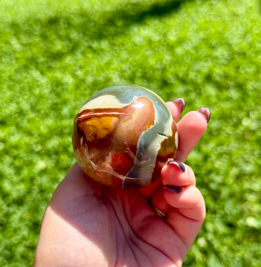 Polychrome jasper sphere