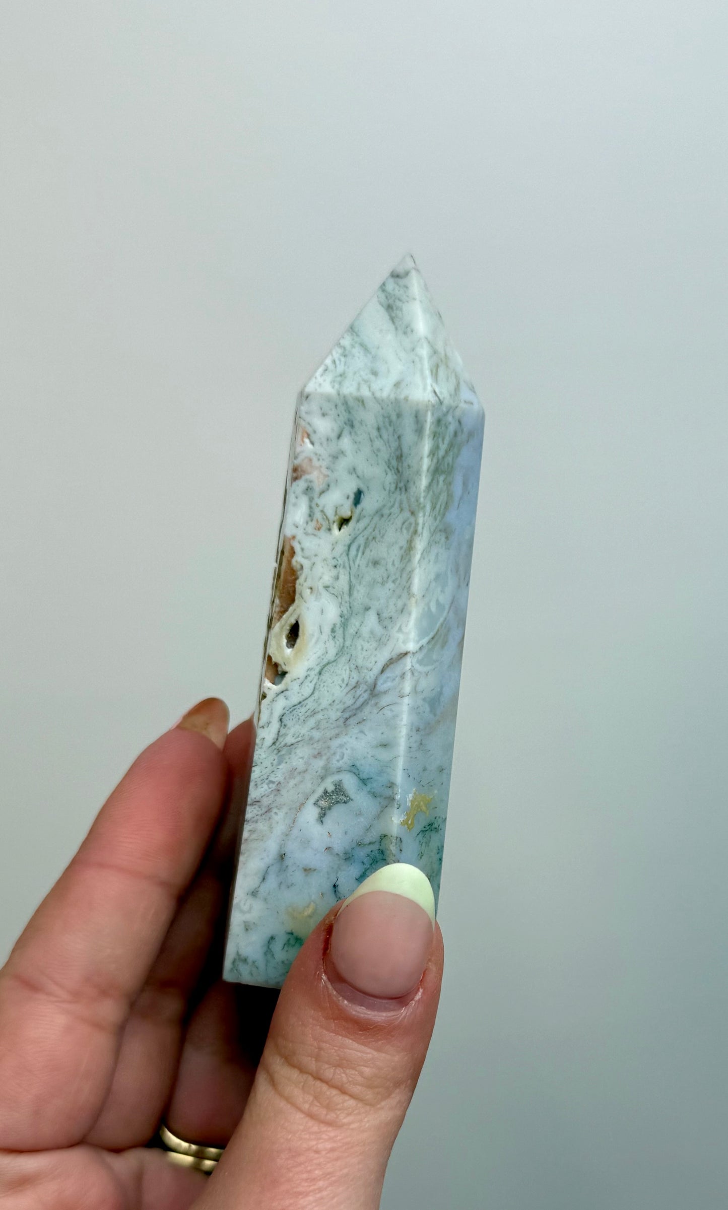 Pastel moss agate tower 19A