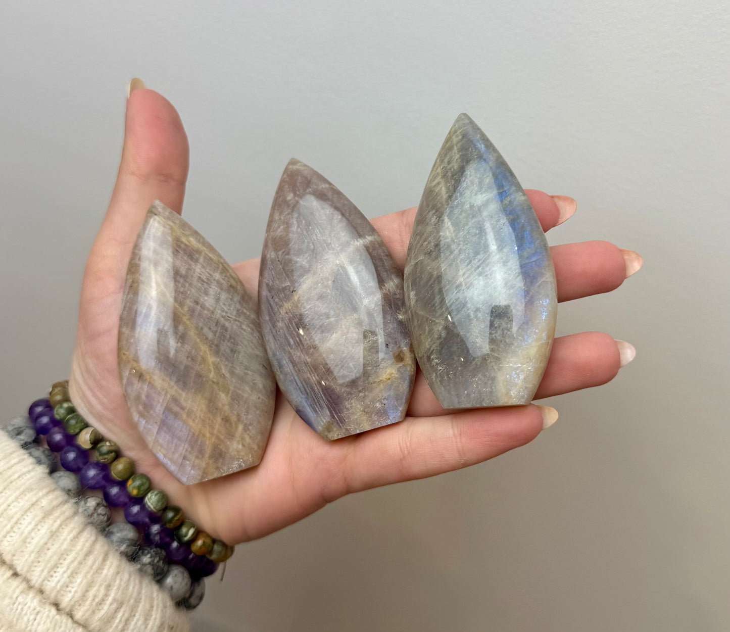 Blue moonstone tear freeforms