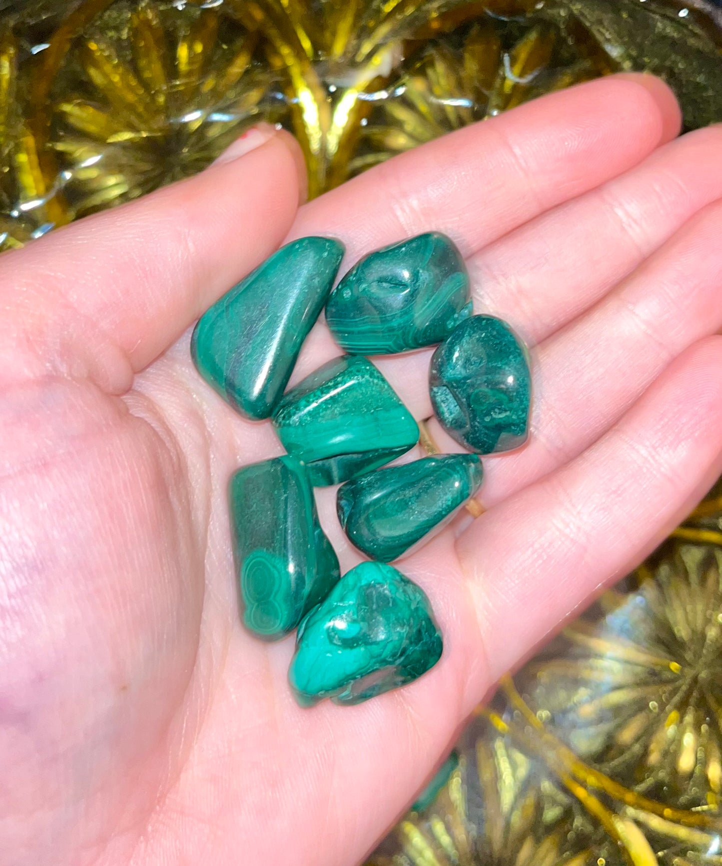 Malachite tumbles