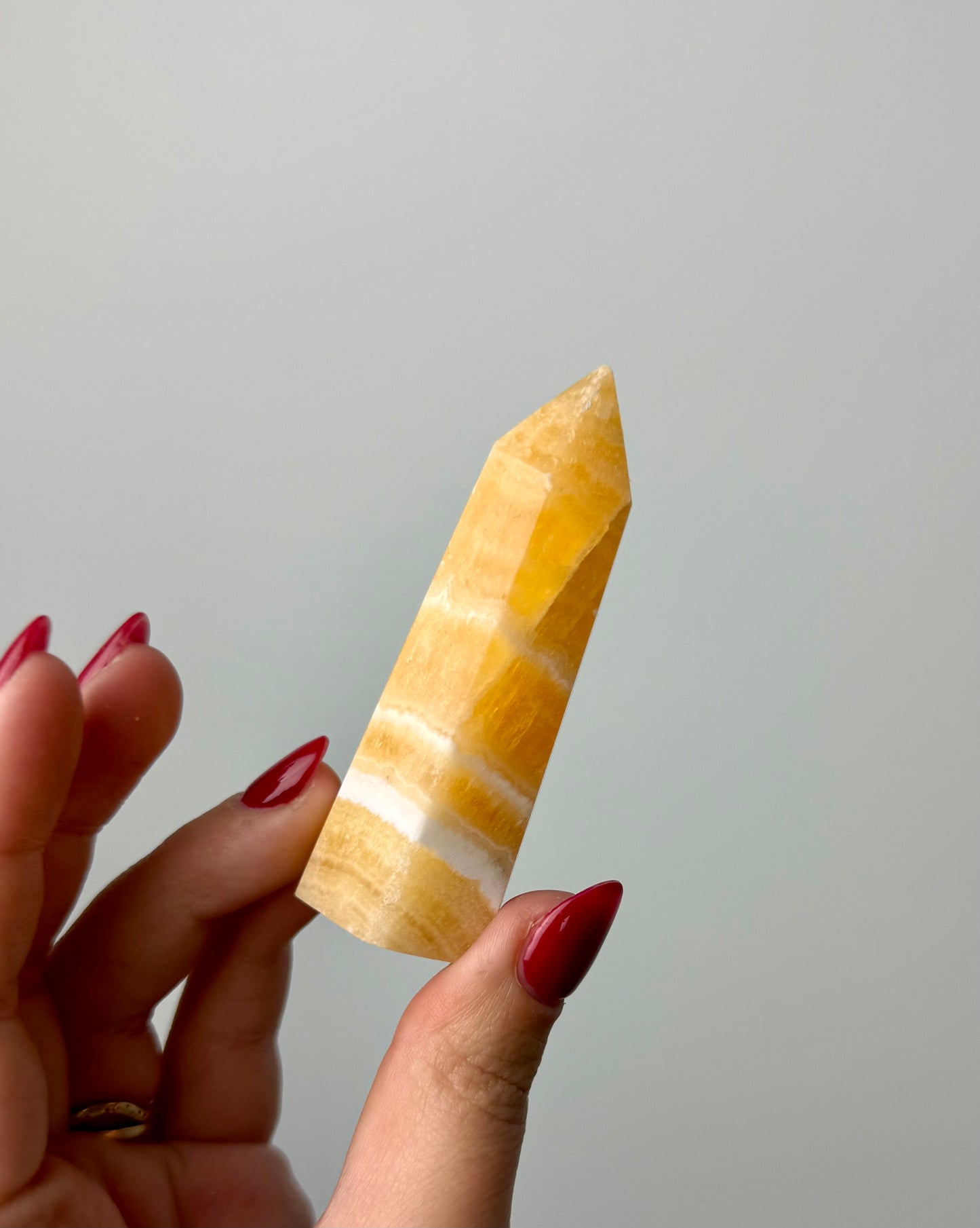 Orange calcite tower