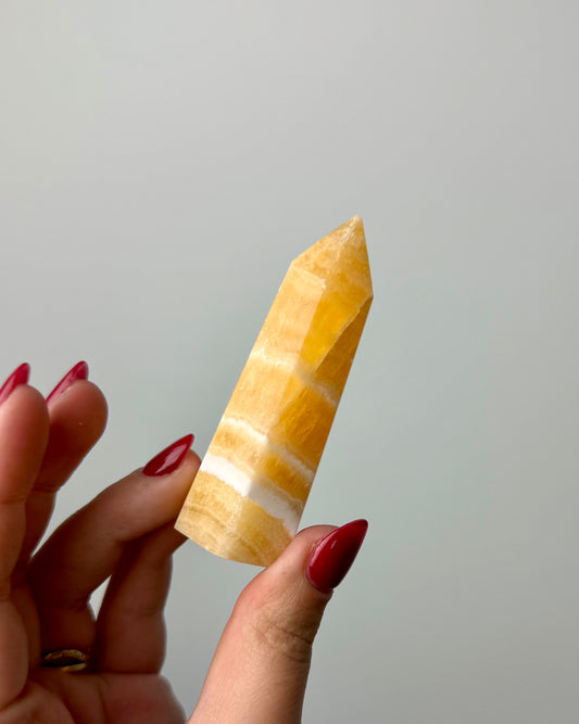 Orange calcite tower