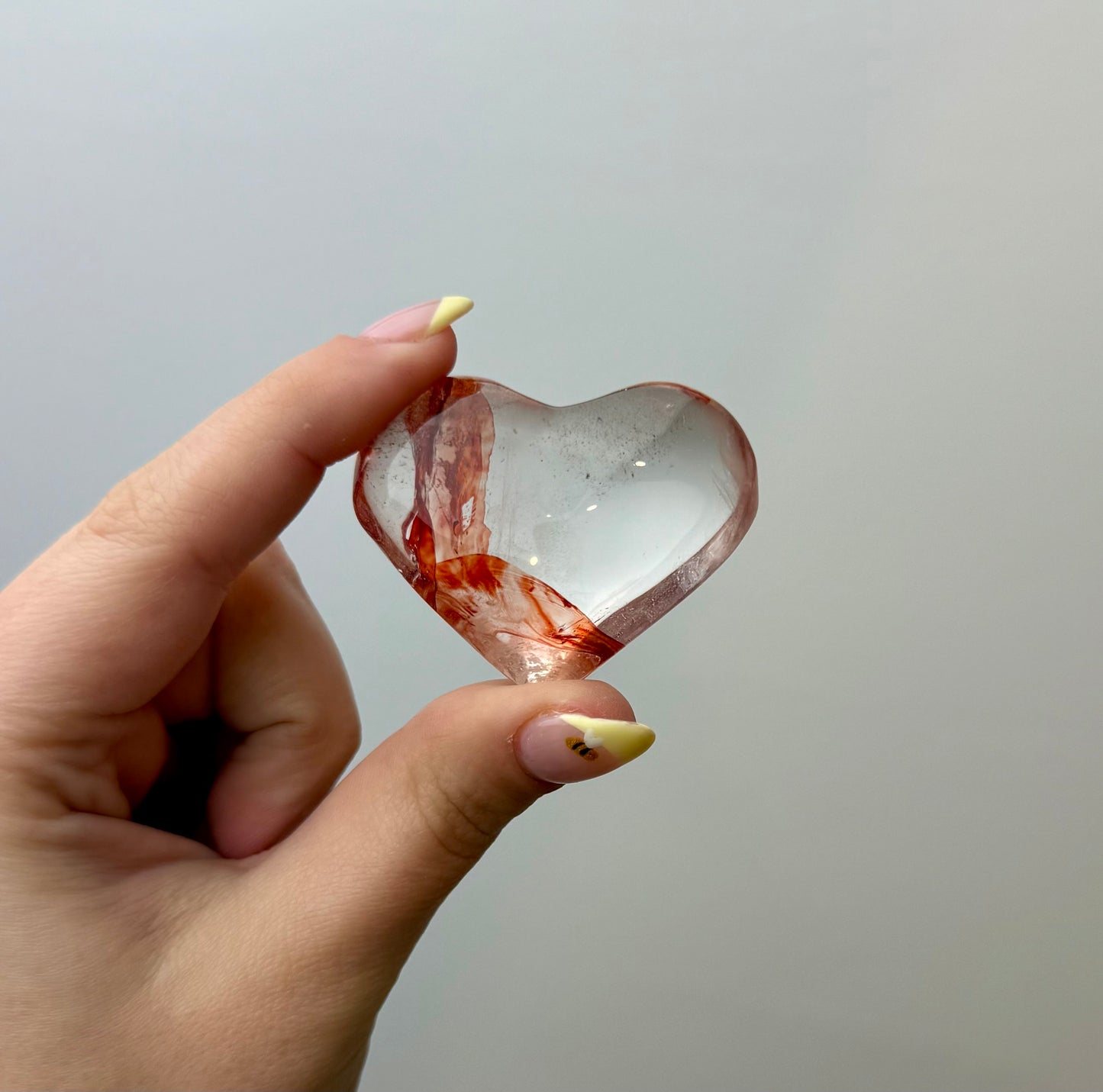 Dyed Quartz heart carving