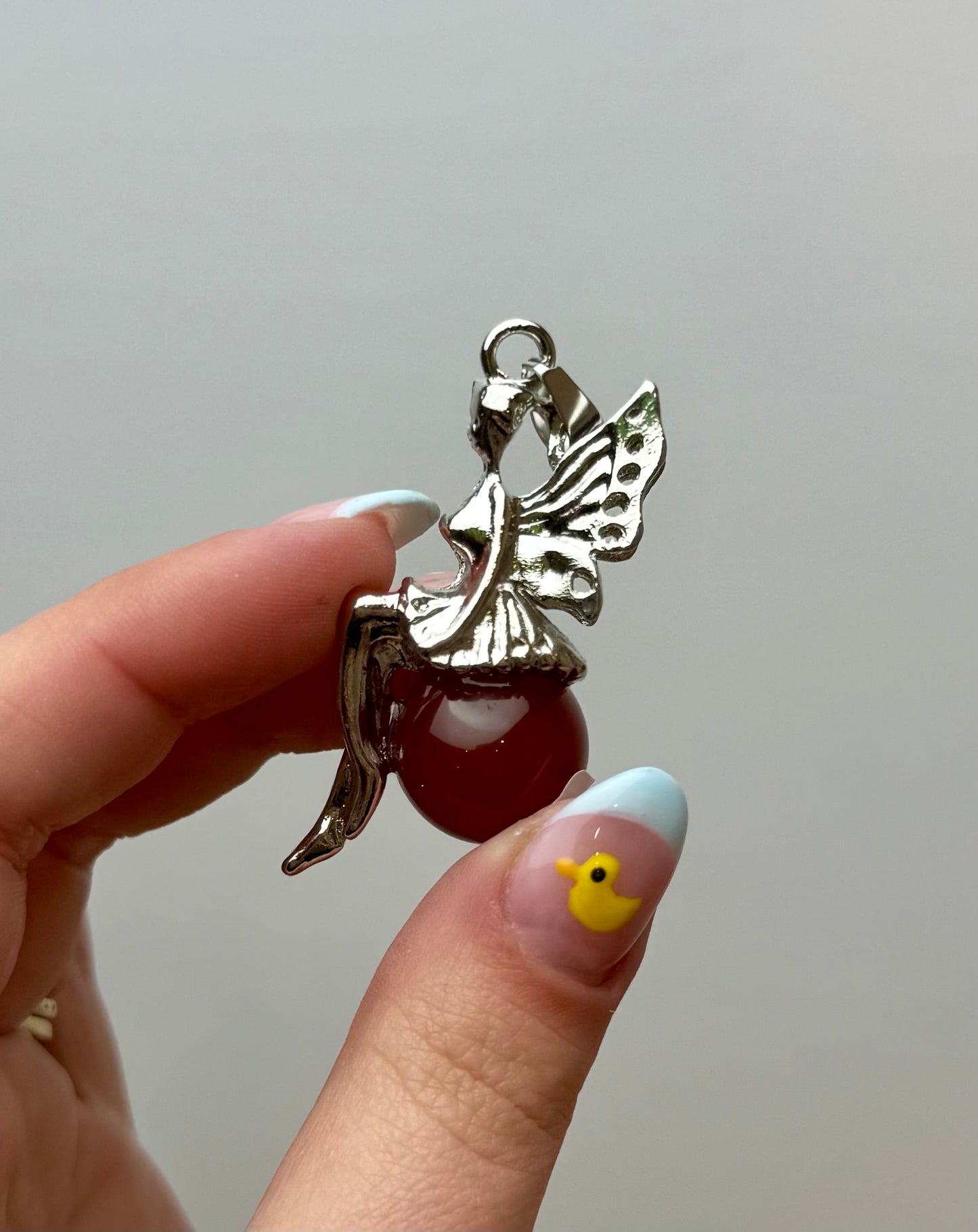 Carnelian fairy pendant