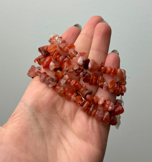 Carnelian chip bracelets