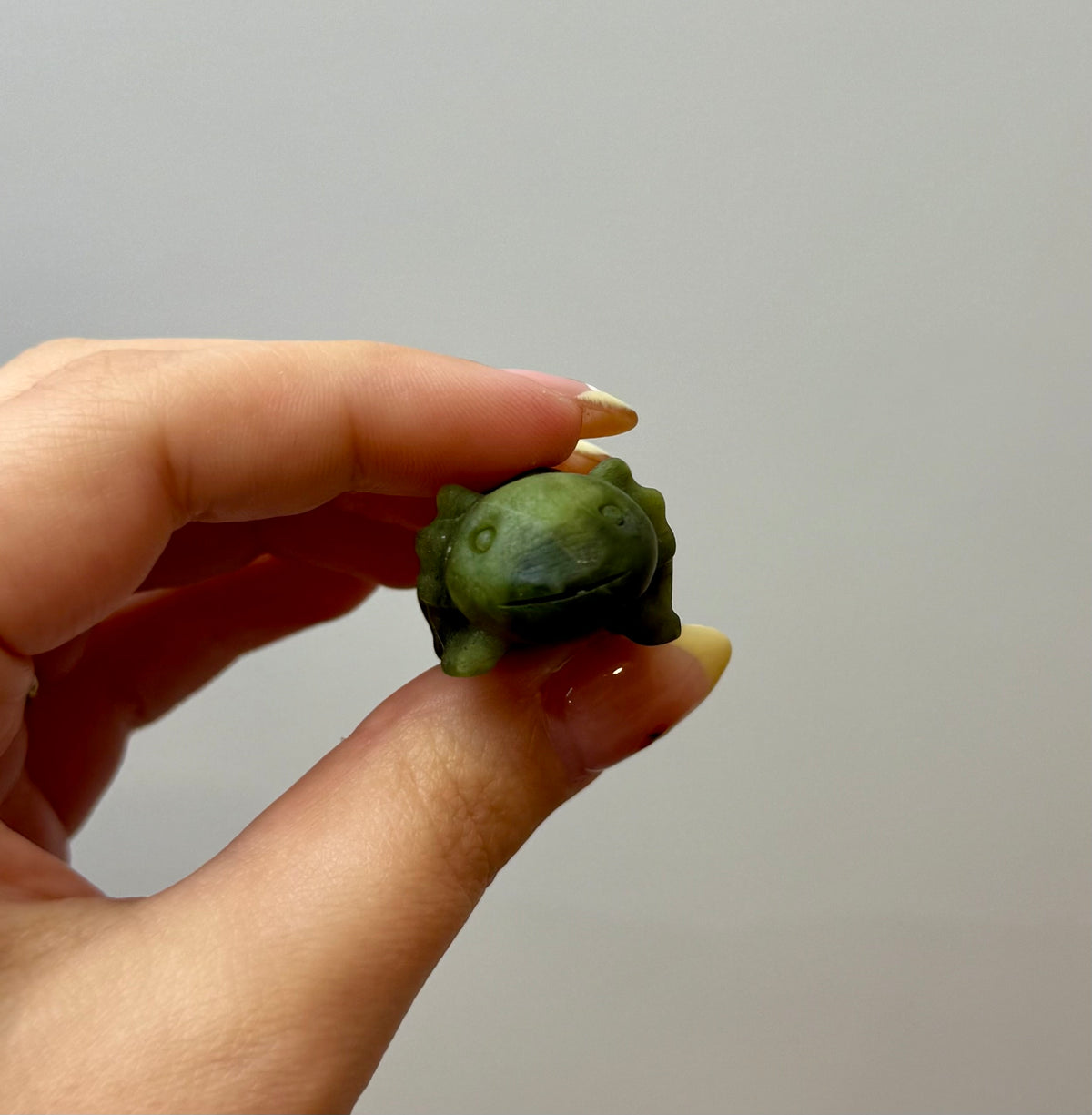 Jade axolotl carving