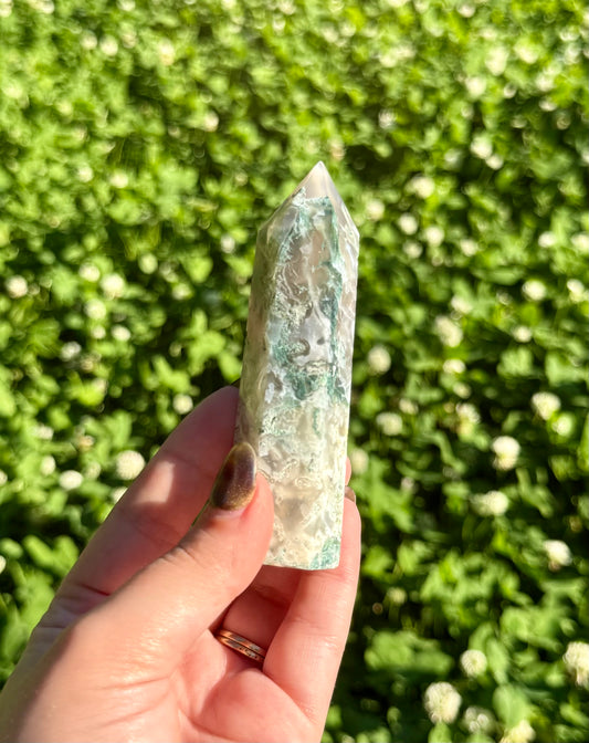 Moss agate tower