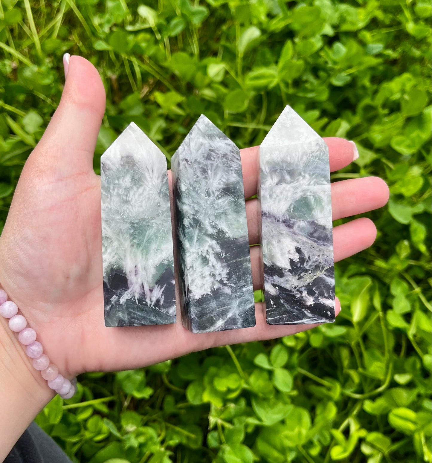 Feather fluorite towers