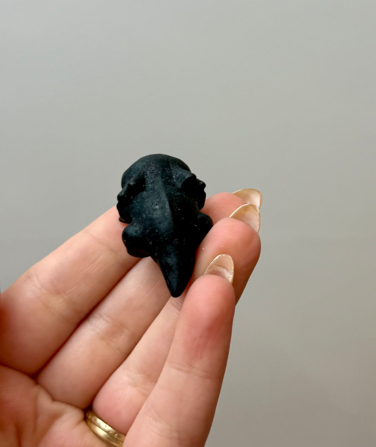 Obsidian axolotl carving ￼