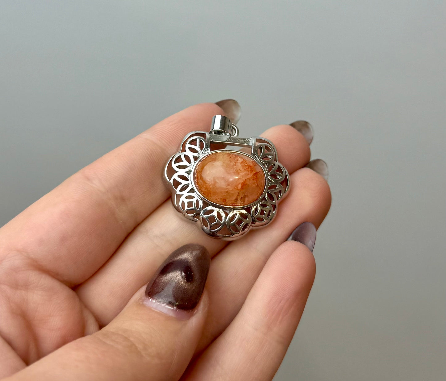 Fire quartz pendant