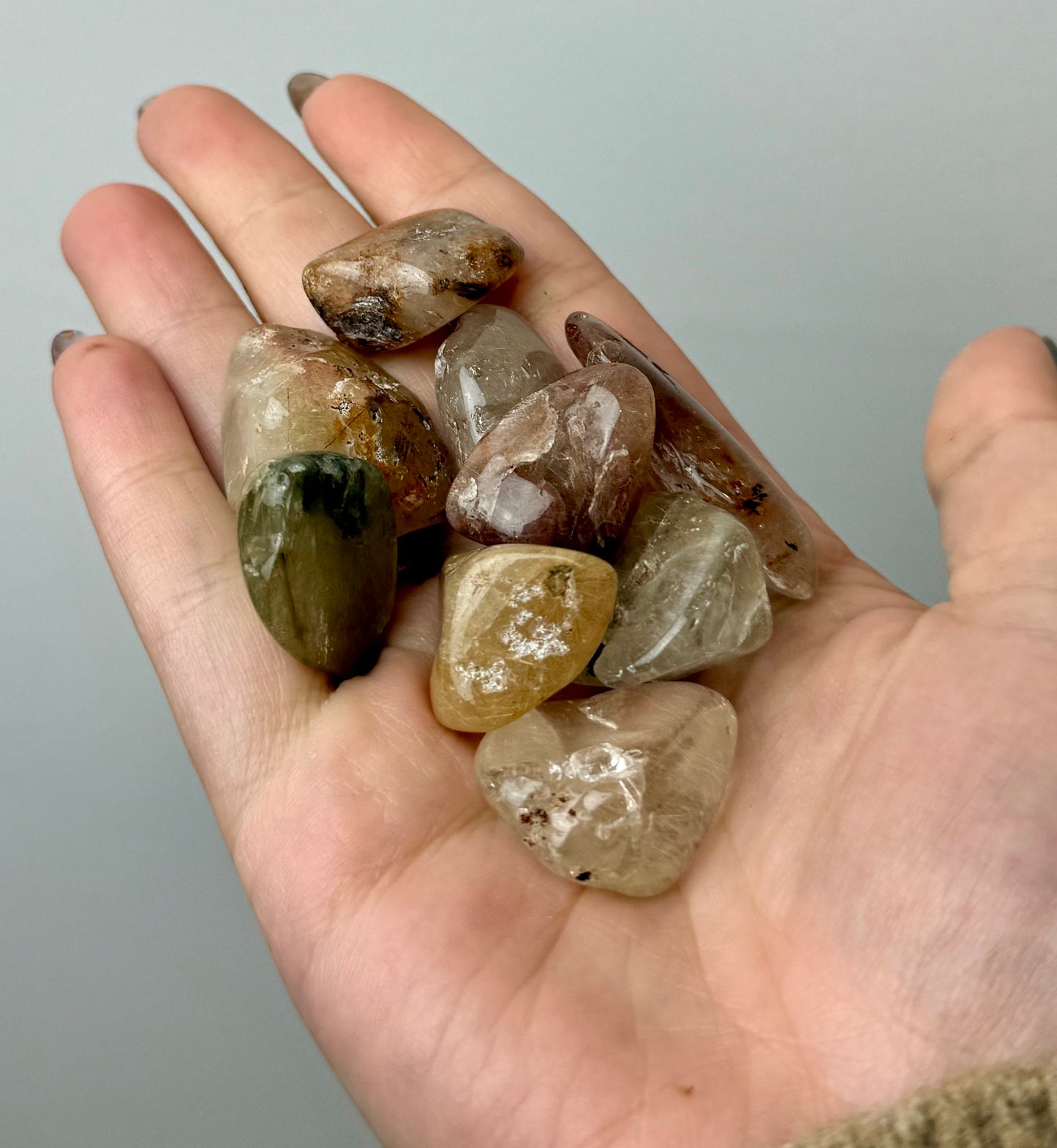 Mix rutilated quartz tumbles