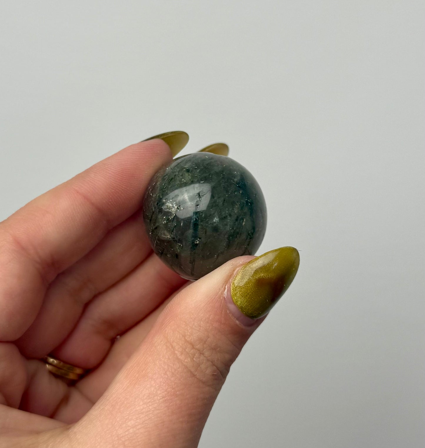Green rutile quartz tumble