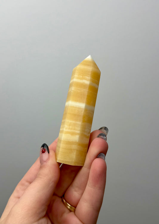 Orange calcite tower