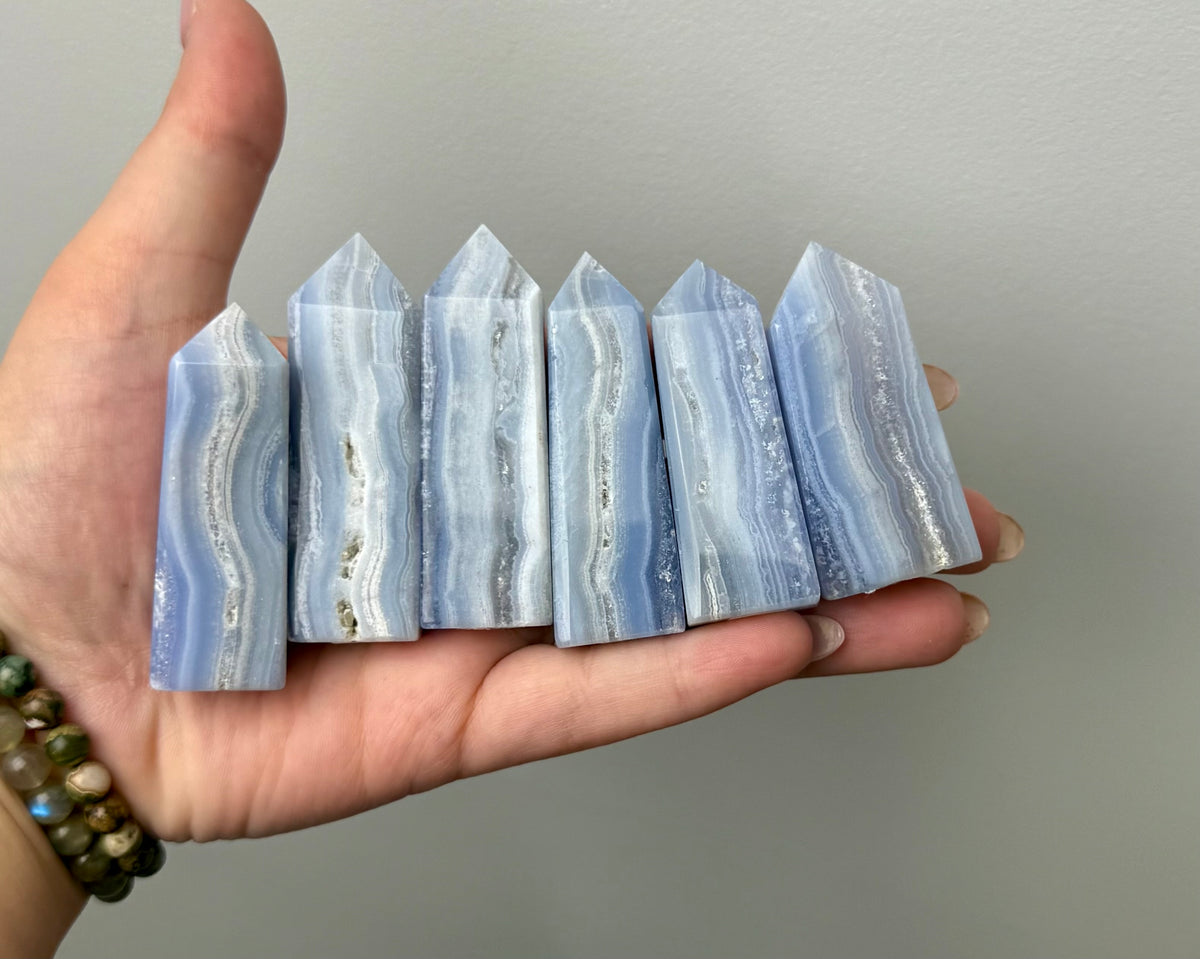 Blue lace agate towers