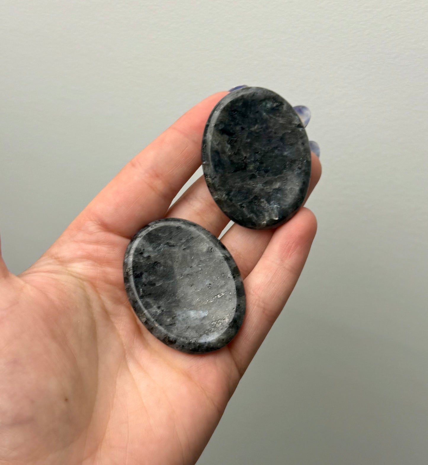 Larvikite worry stones