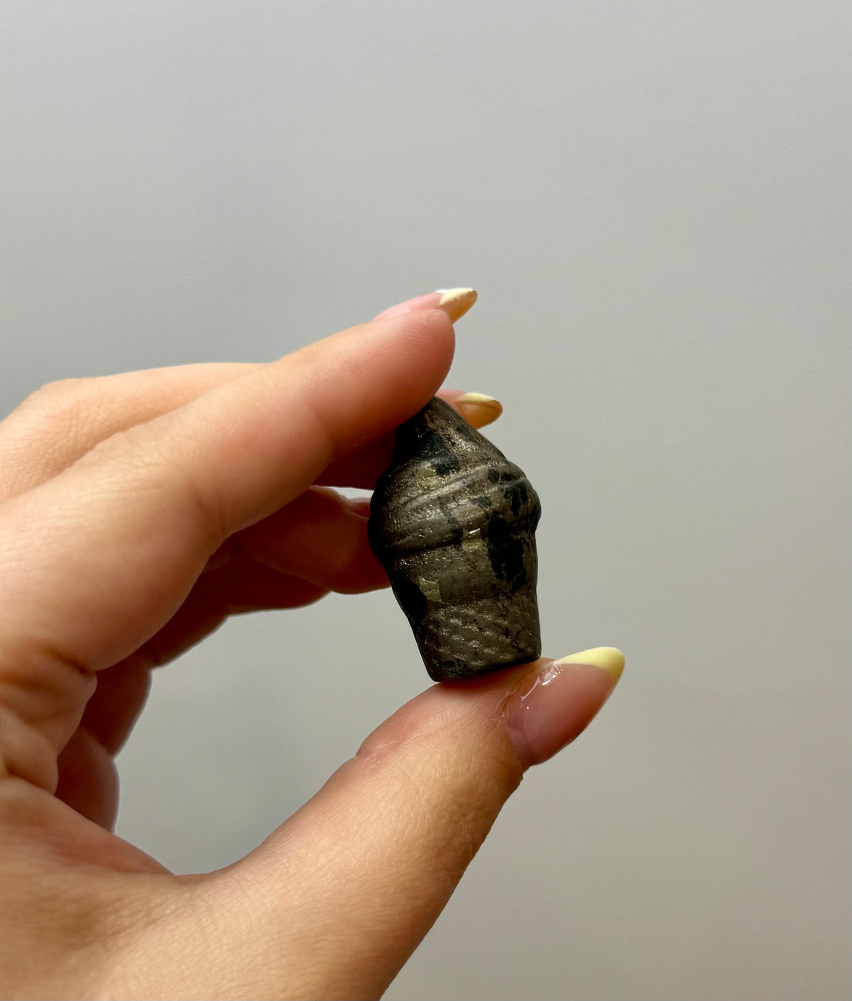 Pyrite ice cream cone carving
