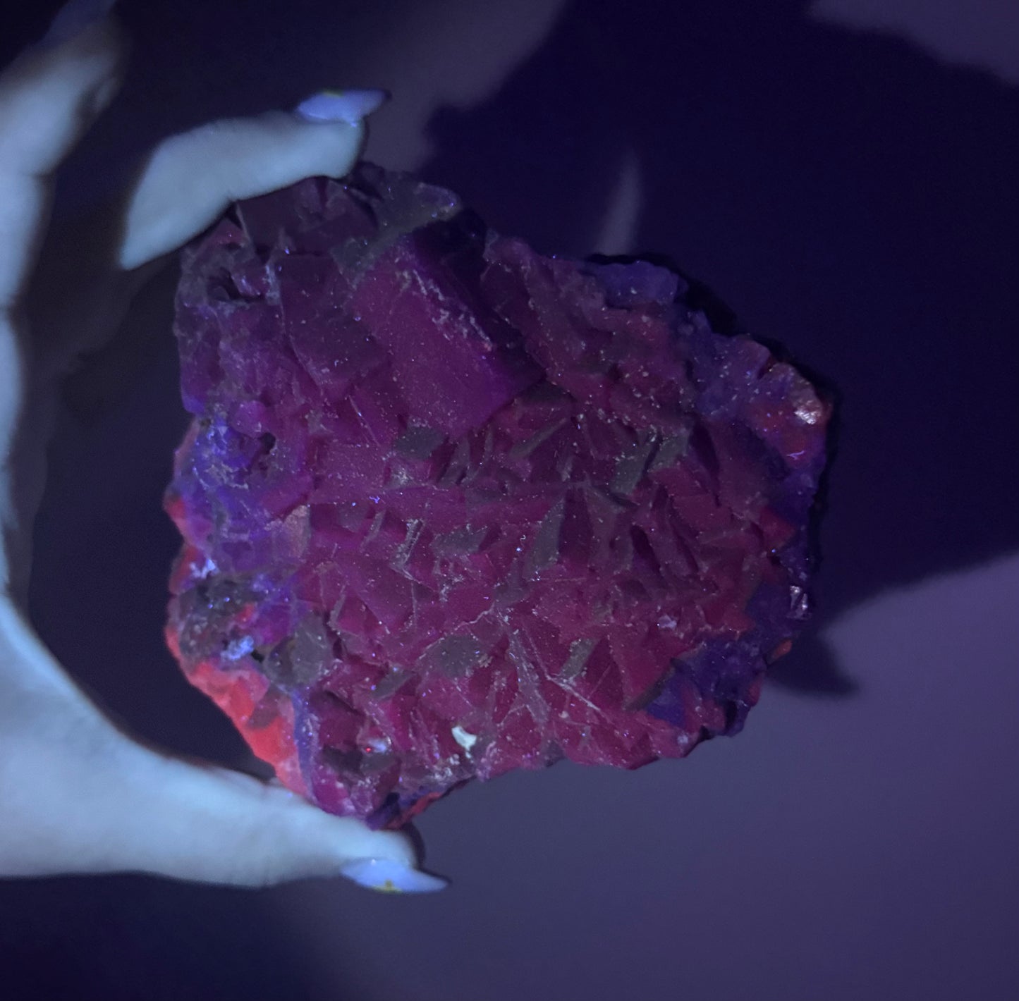 Black rose fluorite specimen
