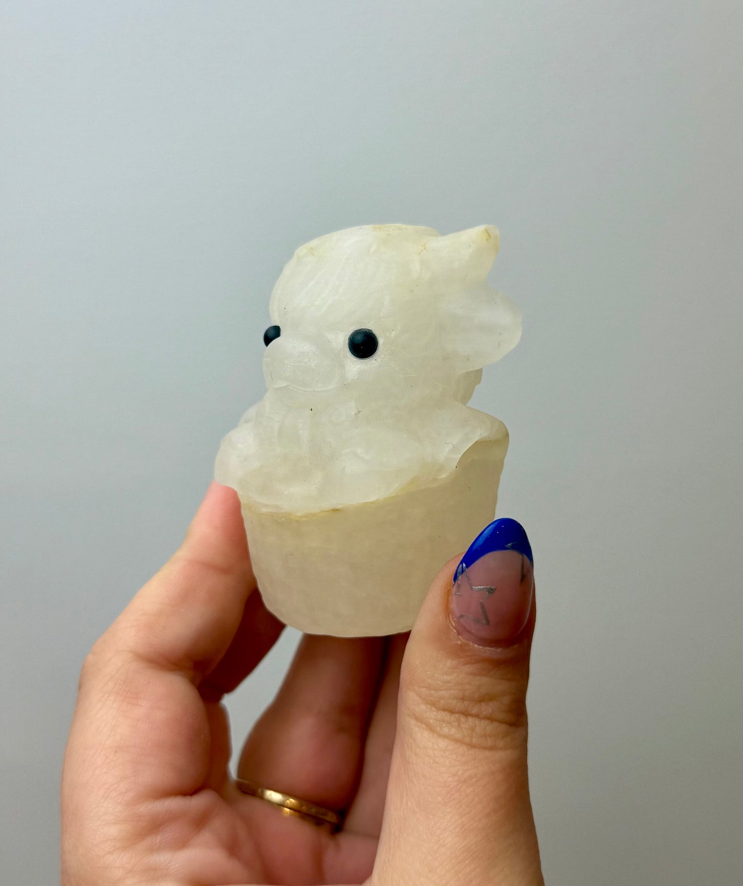 Quartz cow carving